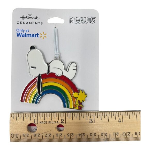 Hallmark 2023 Snoopy Woodstock Rainbow Enamel Metal Christmas Ornament NEW - Picture 3 of 4